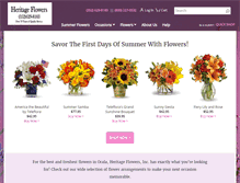 Tablet Screenshot of heritage-flowers.com